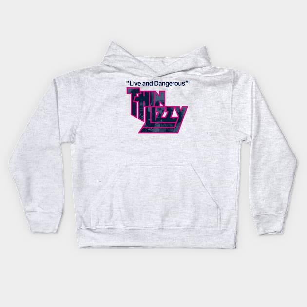 thin lizzy live and dangerous graphic Kids Hoodie by HAPPY TRIP PRESS
